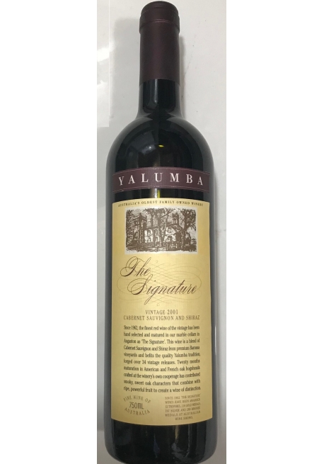 The Signature Yalumba Cabernet Sauvignon  Shiraz 2001 Barossa Valley Region South Australia 750ml x 1